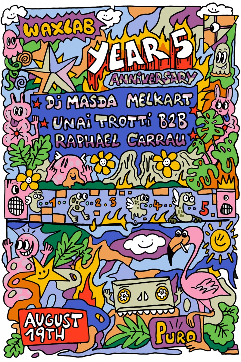 WaxLab Anniversary [YEAR FIVE] invite DJ Masda, Unai Trotti, Raphael Carrau & Melkart